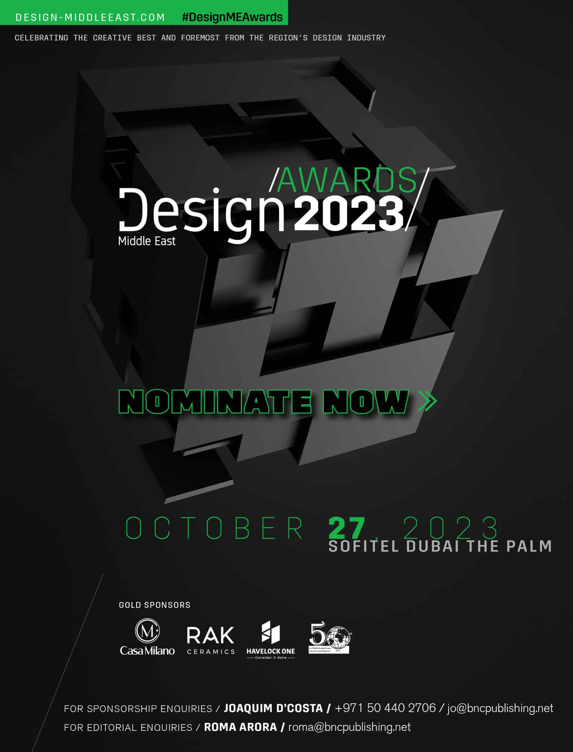 Nominations Open for Design Middle East Awards 2023 🏆 Design Middle East