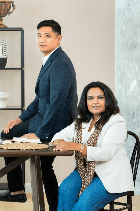 Founders of DZ Design: Dina Murali and Zain Belgami