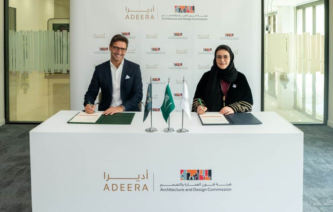 Stefan Leser Adeera CEO & Dr. Sumayah Al-Soliman ADC CEO sign an MoU