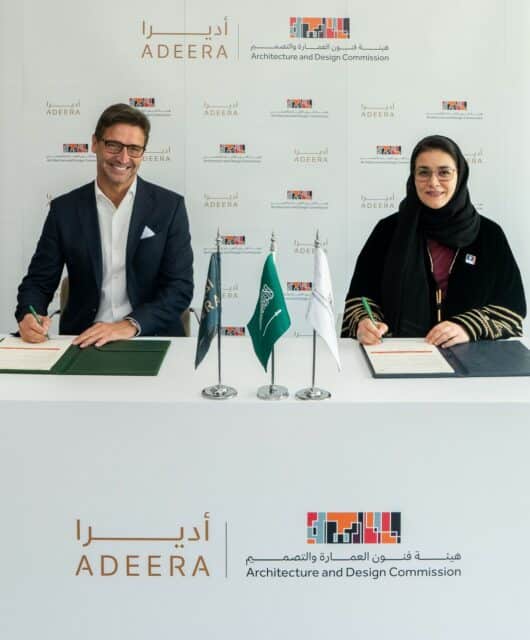 Stefan Leser Adeera CEO & Dr. Sumayah Al-Soliman ADC CEO sign an MoU