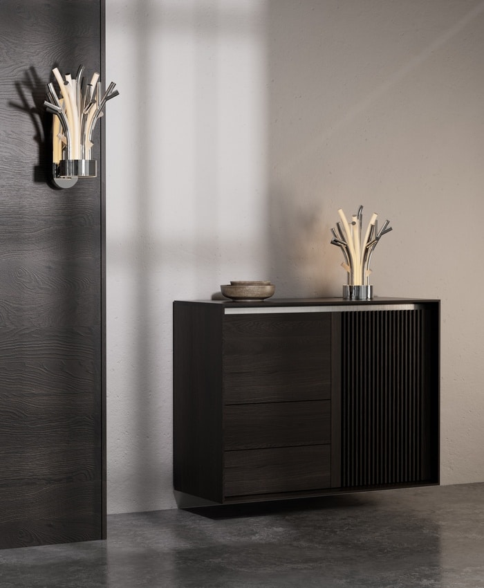 Sans Souci's Branchy – Designed by William Sawaya, this collection captures the raw elegance of nature through fluid, crystalline forms and refined surface techniques