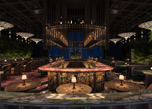 Atop the World’s Tallest Hotel, Tattu Elevates Dubai’s Dining and Nightlife Scene. Renders by Studio WYZE