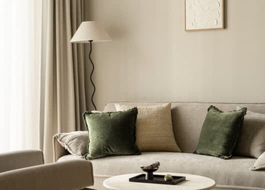 The apartment was reimagined as a studio with a master zone