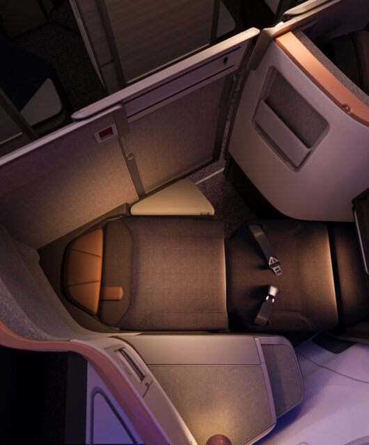 The cabin palette draws inspiration from Air India’s signature colours